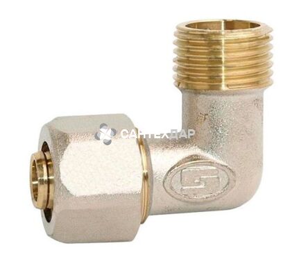 Колено металлопластиковое обжимное Gross 16х1/2" НР