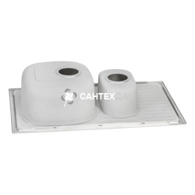 Мийка кухонна з нержавіючої сталі Qtap 7850-B Satin 0,8 мм