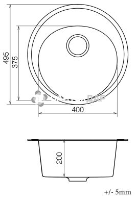 Мойка кварцевая Vankor Sity SMR 01.50 Terra + сифон