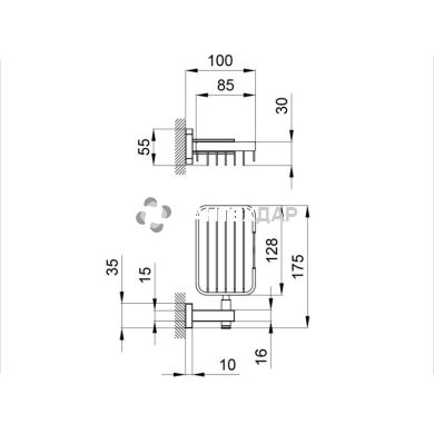 Мыльница настенная QT Liberty ANT 1156 решетка