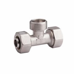 Тройник металлопластиковый обжимной SD Forte 16*1/2*16 НР