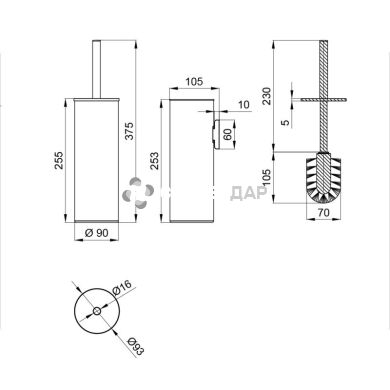 Ершик напольный QT Liberty ORO 1150 металл