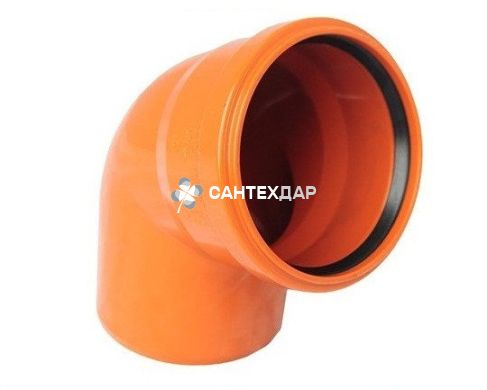 Коліно ПВХ зовнішньої каналізації Ostendorf 160х67&deg;