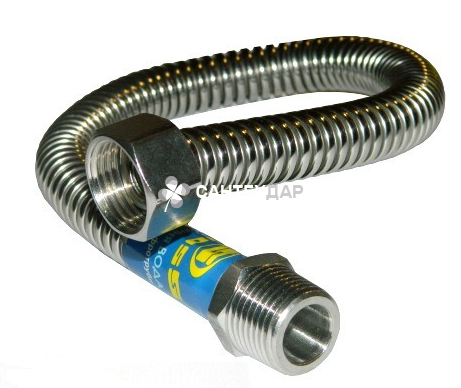 Подводка гибкая Gross для воды гофрированная нержавеющая 1/2" ВН 0,4 м