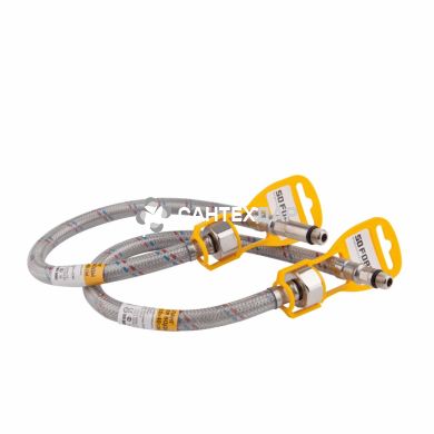 Шланг гибкий SD Forte для смесителя М10x1/2" 0.6 м нержавеющая оплетка в силиконе (пара)