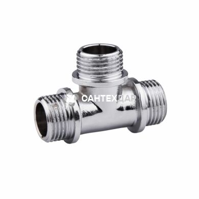 Тройник латунный SD Forte 1/2 ННН хром