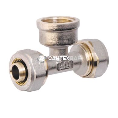 Тройник металлопластиковый обжимной Valve 20х3/4"х20 ВР