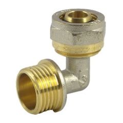 Угол металлопластиковый обжимной АБ 26х1" НР