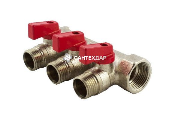 Коллектор с шаровыми кранами под резьбу FADO 3/4"x4 выхода