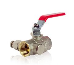 Кран шаровый со спускником FADO 3/4" ВВ ручка
