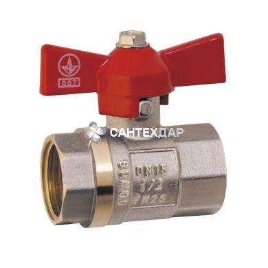 Кран шаровый Valve 1/2" ВВ бабочка