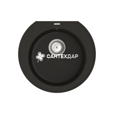 Мойка кварцевая Vankor Kres KMR 01.52 black + сифон