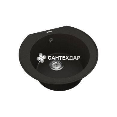 Мойка кварцевая Vankor Kres KMR 01.52 black + сифон