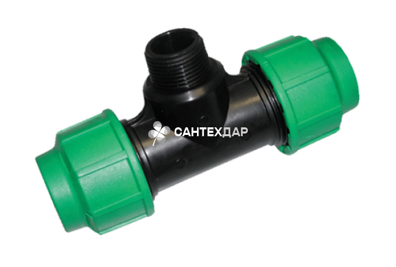 Тройник компрессионный переходной Georg Fischer 25х1"НРх25 мм