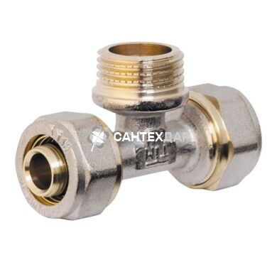 Тройник металлопластиковый обжимной Valve 20х3/4"х20 НР