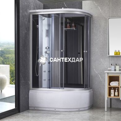 Душовий бокс з гідромасажем Q-tap 12080.2L BLACK/GREY