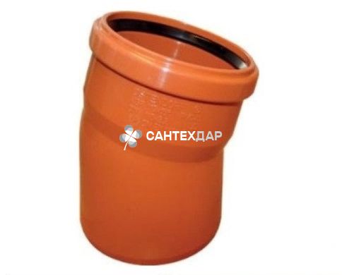 Коліно ПВХ зовнішньої каналізації Ostendorf 200х15&deg;