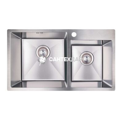 Мийка кухонна Imperial нержавійка S7843 Handmade 3.0 / 1.2 мм подвійна