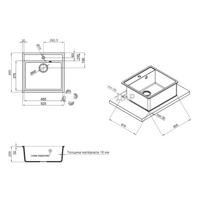 Мойка кухонная Qtap CS 5250 BET