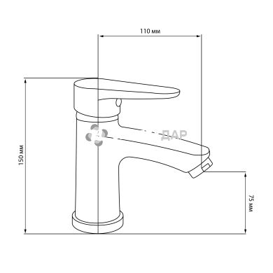 Смеситель для умывальника GF Italy 01-001F-35 NKS на гайке