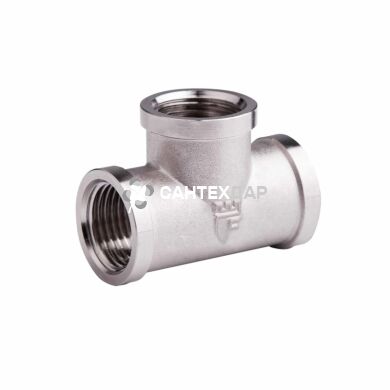 Тройник латунный SD Forte 3/4 ВВВ никель