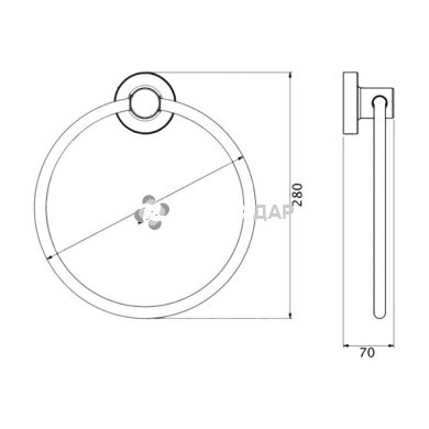 Держатель полотенец GF Italy 2904 хром