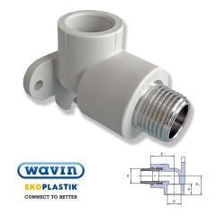 Колено монтажное ППР Wavin Ekoplastik 20х1/2" НР