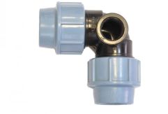 Колено зажимное с угловой резьбой для труб ПНД Unidelta 32х32х1/2" ВР