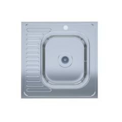 Кухонна мийка UA 60х60 Polish 0.4 мм нержавійка права