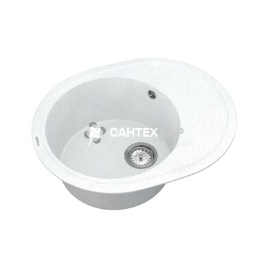 Мойка кварцевая Vankor Sity SMO 02.61 White stone + сифон