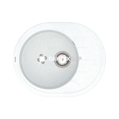 Мойка кварцевая Vankor Sity SMO 02.61 White stone + сифон