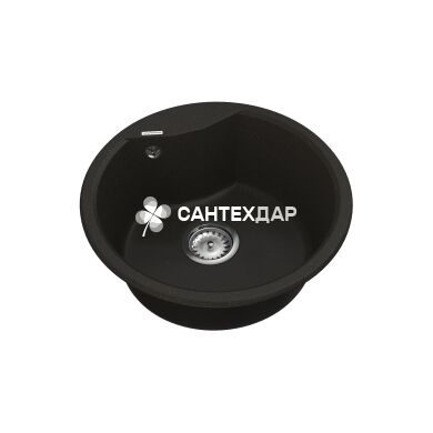 Мойка кварцевая Vankor Vena VMR 01.48 Black + сифон