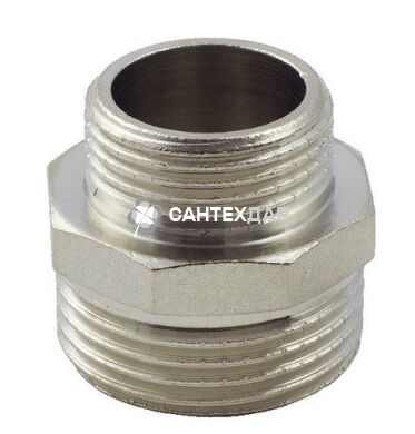 Нипель латунный переходной FADO 1/2х3/8 НН никель