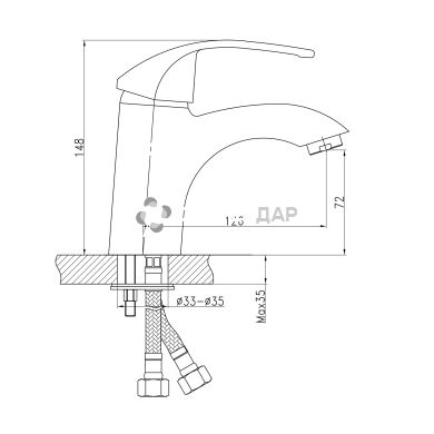 Смеситель для умывальника Q-Tap Mars СRM 001