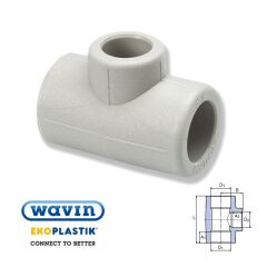 Тройник редукционный ППР Wavin Ekoplastik 63х50 мм