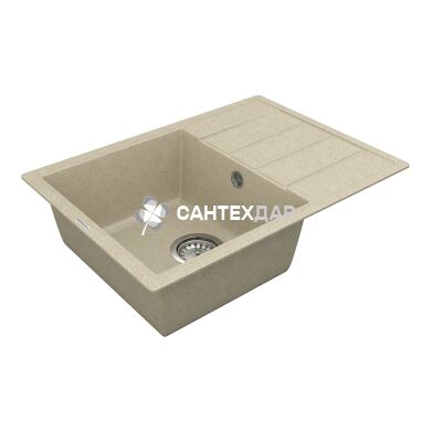 Мойка кварцевая Vankor Easy EMP 02.62 Beige + сифон