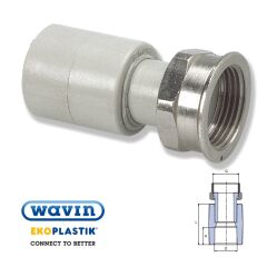 Муфта с накидной гайкой ППР Wavin Ekoplastik 20х1" ВР с металлической вставкой