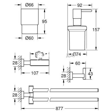 Набір аксесуарів 4 в 1 Grohe Essentials Cube 40847001