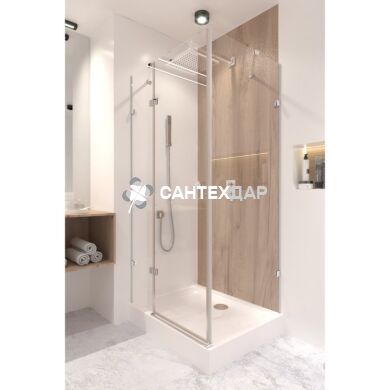 Душова кабіна Q-tap CAPRICORN CRM1018RC6 і піддон UNIRECT 301815 прямокутний 100x80