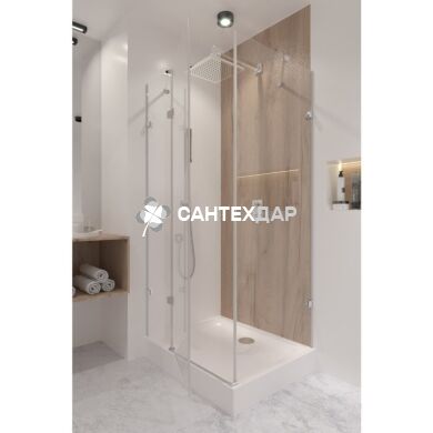 Душова кабіна Q-tap CAPRICORN CRM1018RC6 і піддон UNIRECT 301815 прямокутний 100x80