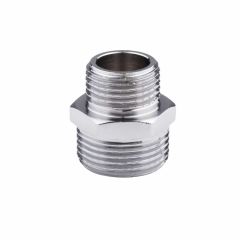 Нипель латунный редукционный SD Forte 3/4х1/2 НН хром