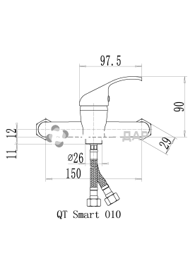 Смеситель для душевой кабины Q-Tap Smart СRM 010