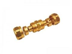 Соединитель двухсторонний свинчиваемый KAN Push 16x2 мм латунь