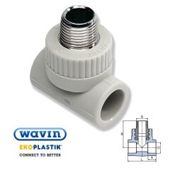 Тройник ППР Wavin Ekoplastik 32х3/4" НР