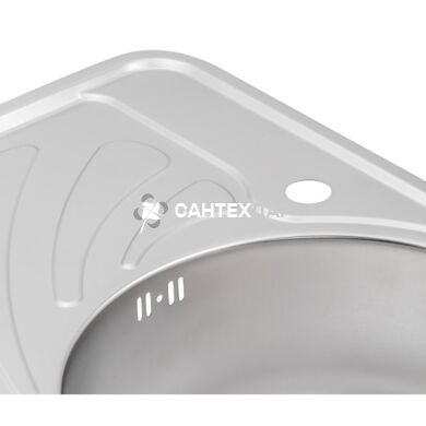 Мийка кухонна з нержавіючої сталі Qtap 6744R Satin 0,8 мм