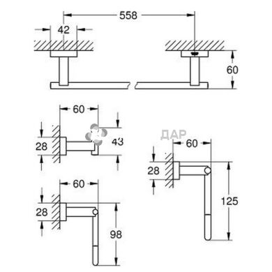 Набір аксесуарів Master 4 в 1 Grohe Essentials Cube 40778001
