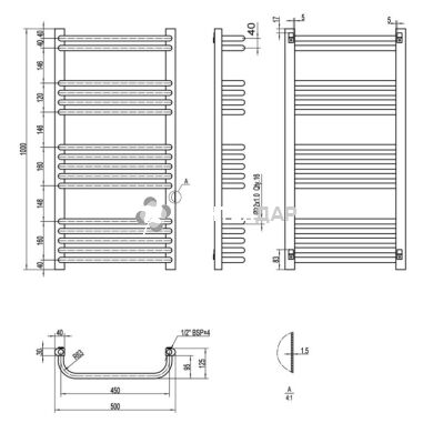 Рушникосушарка водяна Q-Tap Glory (WHI) P16 1000x500 HY