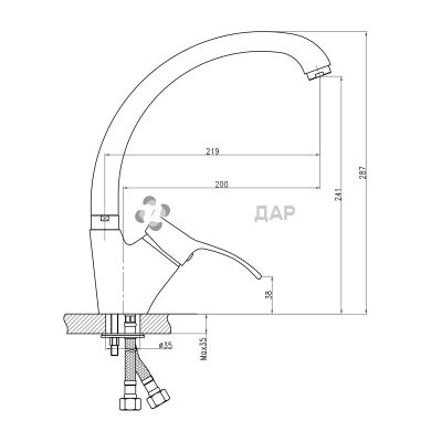 Смеситель кухонный Q-Tap Eris СRM 007