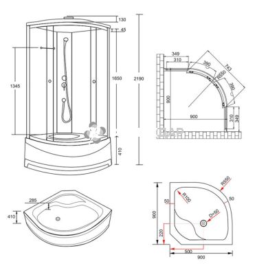 Душовий бокс з глибоким піддоном Q-tap SB9090.2 SAT