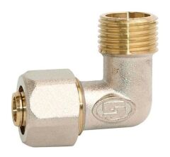 Колено металлопластиковое обжимное Gross 20х3/4" НР